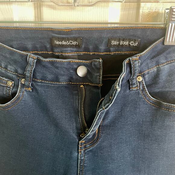 Needle & Cloth Slim Bootcut Petite Jeans Dark Wash Size 8 Petite Denim Jeans - Picture 2 of 5